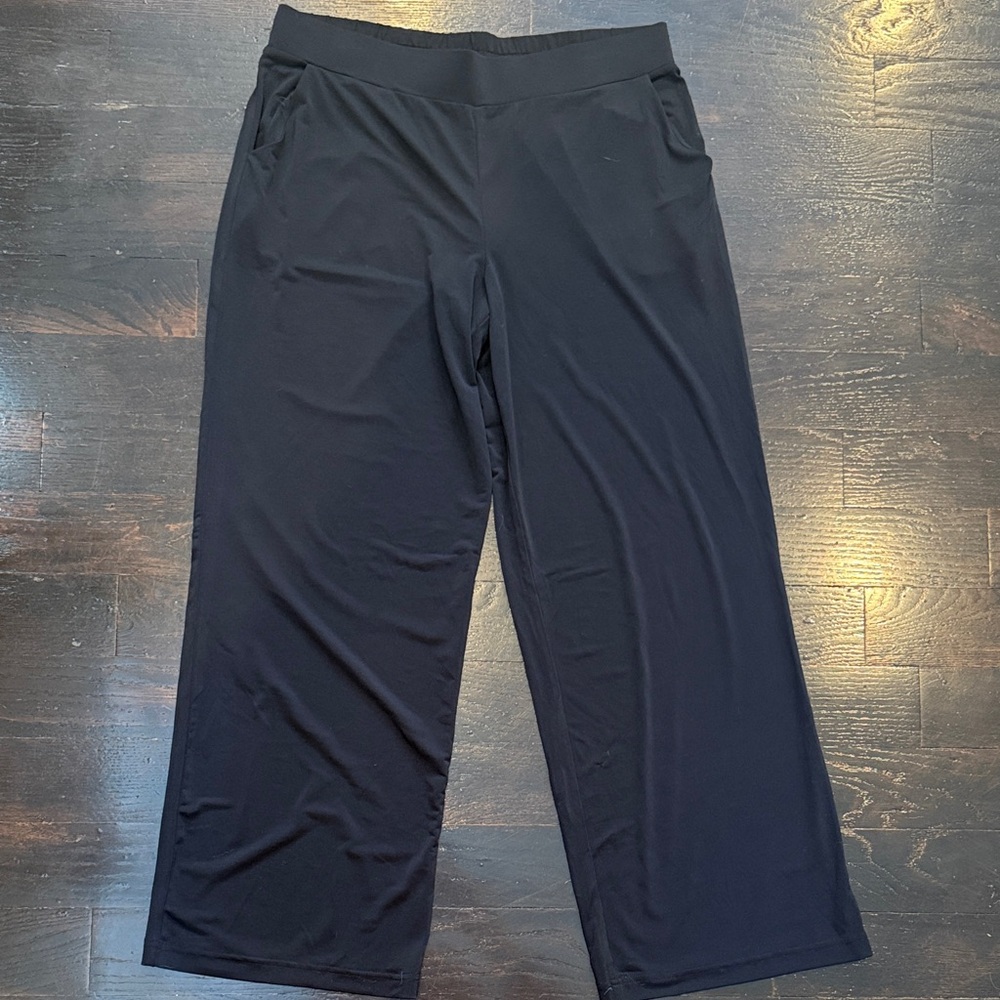 Maurices Black Lounge Pants with Pockets - Polyester/Spandex, Wide Leg